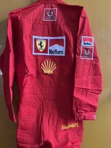 新品未使用 2L つなぎ メカニックスーツ フェラーリ　Ferrari 刺繍 ブリヂストン BRIDGESTONE ボーダホン vodafone マルボロ Marlboro 