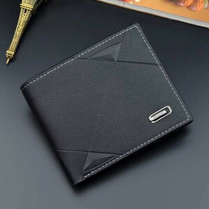 【新品】 二つ折り財布　ブラック　カード　大容量　 二つ折り財布財布札入れ 容量 財布ブラック