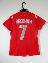 イングランド 代表 #7 BECKHAM ベッカム 04/06 アウェイ ユニフォーム アンブロ UMBRO レディース 女性用 M～L 送料185～ England_画像2