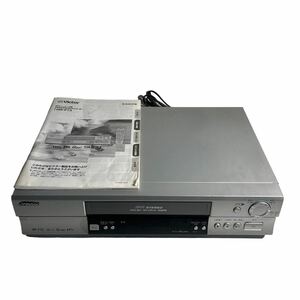 【福1209-12】1円スタートジャンク　Victor HR-F73 VHS ビデオデッキ ビクター 通電確認済み　取扱説明書付