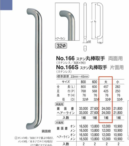 シロクマ【ドア 取手】両面用 