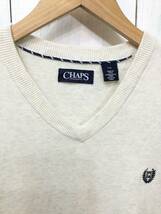 CHAPS チャップス 美品 コットンニット ベスト ニットベスト 胸ロゴ メンズL きなり色系 良品綺麗_画像3