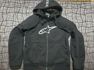 【XL】アルパインスターズ パーカージャケットブラック　CHROME SPORT HOODIE　バイク ライディング ライダーズ DAINESE