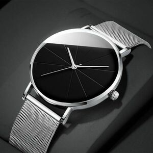 TK453:【定価41800円】１円スタート メンズ 超薄型 腕時計 ステンレススチール ウォッチ クォーツ シンプル