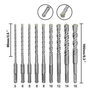 超硬合金 コンクリートドリル 9本 SDS 丸柄ハンマードリルビット　Z4