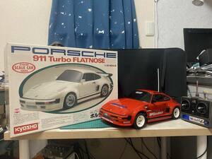 絶版 1/10 京商 2WD ダートオーバル レーサー PORSCHE 911 Turbo FLATNOSE ポルシェ911ターボフラットノーズ　フルセット！vintage RC