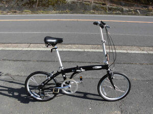 1円～★【yeah】※ 折り畳み自転車 SHIMANO 6速 20インチ ミニベロ 小径車 黒色11592