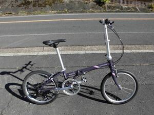 1円～【DAHON】※ 折り畳み自転車 Boardwalk D7 SHIMANO 7速 20インチ ミニベロ 小径車 紫色11537