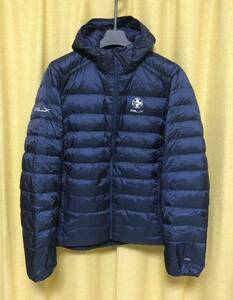 ◆アールエルエックス ラルフローレン RLX RALPH LAUREN◆730フィルパワー フード付き ジップアップ ダウンジャケット L ネイビー 