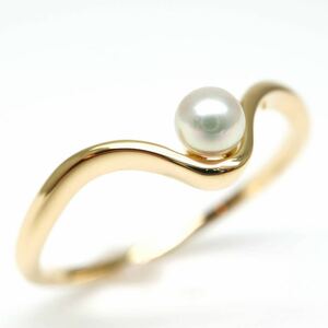 美品!!MIKIMOTO(ミキモト)◆K18 アコヤ本真珠　ベビーパールリング◆D 1.7g 16号 pearl ジュエリーjewelry 指輪 EA3/EA8