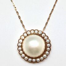 ◆K18 マベパール/ベビーパールネックレス◆N 3.2g 45.0cm 半円真珠 pearl パール ジュエリー jewelry necklace EA6/EA6_画像1