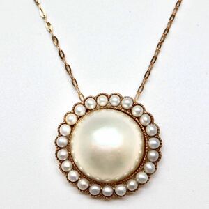 ◆K18 マベパール/ベビーパールネックレス◆N 3.2g 45.0cm 半円真珠 pearl パール ジュエリー jewelry necklace EA6/EA6