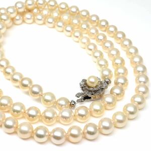 ◆アコヤ本真珠ロングネックレス◆D 約57.9g 約77.5cm 7.0mm 真珠 パール pearl ジュエリーjewelry necklace DH0/EC0