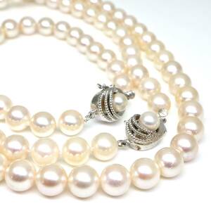 2way!!◆アコヤ本真珠ネックレス&ブレスレット◆D 約74.9g 約68.0cm 7.5-8.0mm 真珠 パール pearl ジュエリーjewelry necklace EC5/EC5