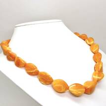 ◆天然ロイヤルアンバーネックレス◆D 約42.5g 約52.0cm 本琥珀 amber ジュエリーnecklace EA5/EB5_画像3