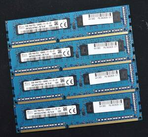 8GB (2GB 4枚組) PC3L-12800E DDR3L-1600 ECC 1.35V/1.5V 2Rx8 両面実装 240pin ECC Unbuffered DIMM SK-Hynix (管:SA5449