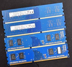 8GB (2GB 4枚組) PC3-12800 PC3-12800U DDR3-1600 240pin non-ECC Unbuffered DIMM 1Rx16 (4chip) 1.5V SK-Hynix (管:SA5480 x2s