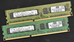4GB (2GB 2枚組) PC3-10600E DDR3-1333 ECC 1.5V 2Rx8 両面実装 240pin ECC Unbuffered DIMM Samsung (管:SA5513
