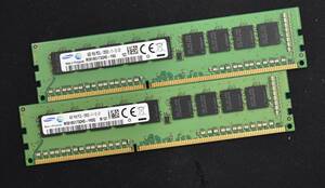 8GB (4GB 2枚組) PC3L-12800E DDR3L-1600 ECC 1.35V/1.5V 1Rx8 片面実装 240pin ECC Unbuffered DIMM Samsung (管:SA5611 x2s