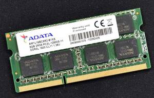 8GB (8GB 1枚) PC3L-12800S DDR3-1600 S.O.DIMM 204pin 2Rx8 1.35V/1.5V 低電圧対応 A-DATA (8G) (管:SB0055