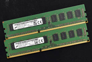 8GB (4GB 2枚セット) PC3L-12800E DDR3L-1600 ECC 1.35V/1.5V 2Rx8 両面実装 240pin ECC Unbuffered DIMM MT Micron (管:SA5003 x7s