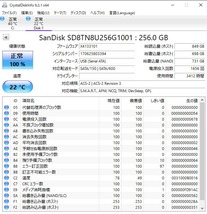 1円スタート SanDisk SSD X400 256GB SATA M.2 2280 SSD SD8TN8U256G1001 (使用時間3412H 書込総容量(NAND):731GB) TLC (管:MF05_画像2