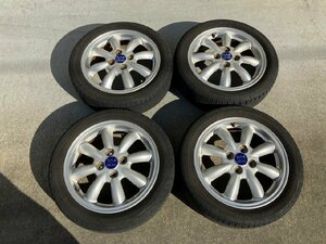 S管理74487 H16 ミラジーノ L650S】★MINILITE 15インチ タイヤ付 アルミ ホイール★4.5J +45 PCD100 4H