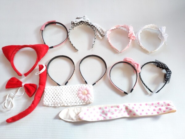 USED!女の子可愛いカチューシャ9点セット
