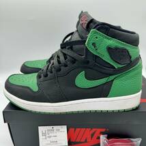 1円スタート 26.5cm NIKE AIR JORDAN 1 RETRO HIGH OG BLACK/PINE GREEN ナイキ エアジョーダン 1 ブラックパイングリーン_画像2