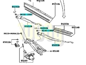 【トヨタ純正新品】TOYOTA 未使用品 ★超希少品★ プリウスアルファ ZVW40 ZVW41 フロントワイパーアーム 左右セット キャップ・ナット付