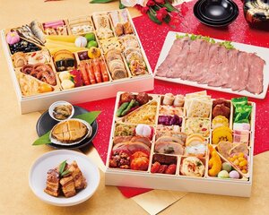 超特大九.八寸二段重 和洋中華 お子様向 アワビ 豚角煮 ローストビーフ 4～5人前 71品目 1月4日発送 おせち料理 2024年 御節 2023(96)