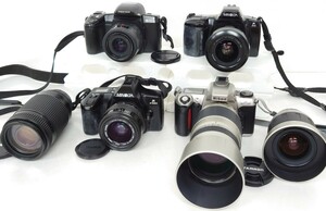 【SR-127】 MINOLTA PENTAX Nikon フィルムカメラ おまとめ α 3×1 α3700 i μ 4台 レンズ Nikon AF NIKKOR 70-300mm 1:4-5.6 D 等