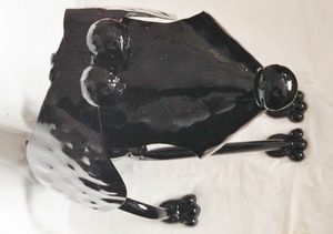 犬の置物 オブジェ 黒　37.5cm 再塗装済み