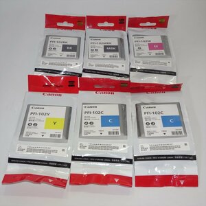 5色6本セット 純正 キャノン CANON インクタンク PFI-102BK/PFI-102MBK/PFI-102C 2本/PFI-102M/PFI-102Y 130ml 【送料無料】 NO.4210