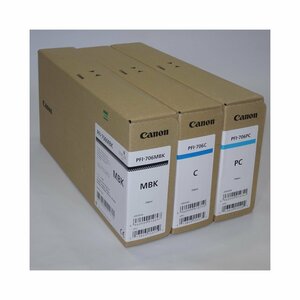 美品 3色セット キャノン CANON インク PFI-706PC/C/MBK【送料無料! 未使用!! 純正!! 保証あり!! お買い得!!】 NO.4428