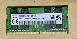 ノートPC用メモリー　DDR4 16GB PC4-3200AA SK hynix 両面チップ 2列