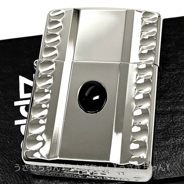 zippo☆アーマー☆両面☆オニキス☆深彫りラインSV☆ジッポ ライター