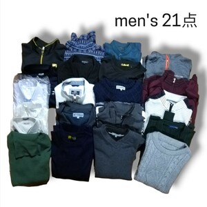 【まとめ売り】メンズ M 多数！ 21点 秋 冬 服 Yシャツ トップス 長袖 古着