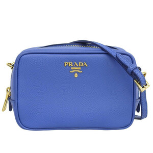 プラダ PRADA ミニショルダー ショルダーバッグ 斜め掛けショルダー サフィアーノ レザー ブルー 1N1674 中古 新入荷 OB1634