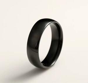 シンプル ワイド デザイン リング 指輪 11号 ブラック 黒色 平打ち 新品