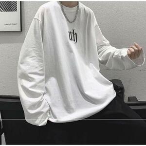 ワンポイント　ロングスリーブTシャツ　ユニセックス　ホワイト　Mサイズ　新品