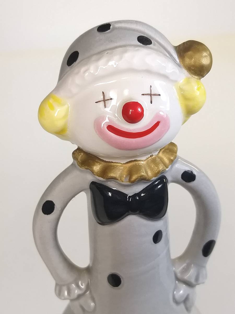 [Shou] Ceramic Doll Clown Clown Made by TOKAI Vase Unused Showa Retro Figurine Western Style Interior Display Object Handmade, toy, game, doll, character doll, others