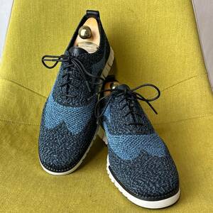 未使用 COLE HAAN コールハーン ZERO GRAND ゼログランド ウイングチップニットシューズ 8.5M 26.5 相当 ビジネス スニーカー