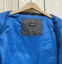 DIESEL ディーゼル ＊ダウンジャケット ブルゾン ＊ショルダー 袖口 切替 M size（180/96A） グレー ブラック モーターサイクル ライダース_画像9