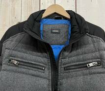 DIESEL ディーゼル ＊ダウンジャケット ブルゾン ＊ショルダー 袖口 切替 M size（180/96A） グレー ブラック モーターサイクル ライダース_画像2