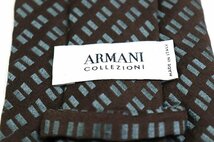 アルマーニコレッツォーニ ブランド ネクタイ シルク 小紋柄 総柄 伊製生地 メンズ ブラウン ARMANI COLLEZIONI_画像4