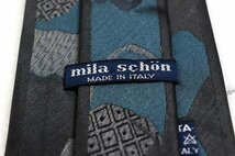 ミラショーン ブランドネクタイ 総柄 パネル柄 グラデーション シルク イタリア製 メンズ グレー mila schon_画像4