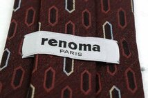 レノマ ブランドネクタイ ドット パネル柄 グラデ シルク ウール 日本製 メンズ ブラウン renoma_画像4