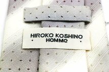 ヒロココシノ ブランドネクタイ ストライプ柄 ドット パネル柄 シルク メンズ オフホワイト HIROKO KOSHINO_画像4