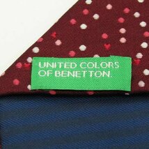 ベネトン ブランド ネクタイ シルク ドット柄 小紋柄 メンズ ワインレッド BENETTON_画像4